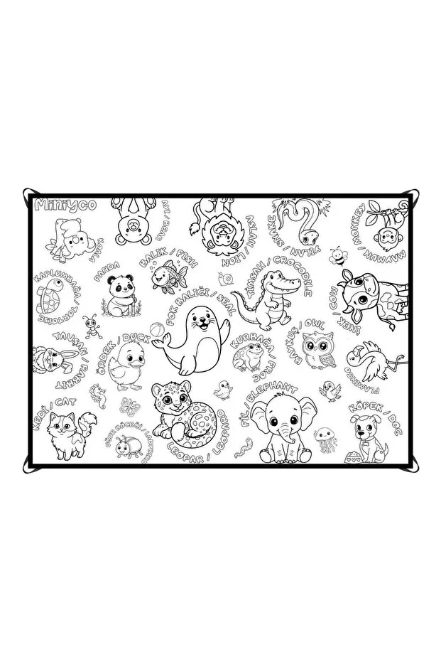 Su Geçirmez Yıkanabilir Boyama Halısı 100x140cm Tekrar Kullanılabilir Eğitici Çocuk Boyama Matı